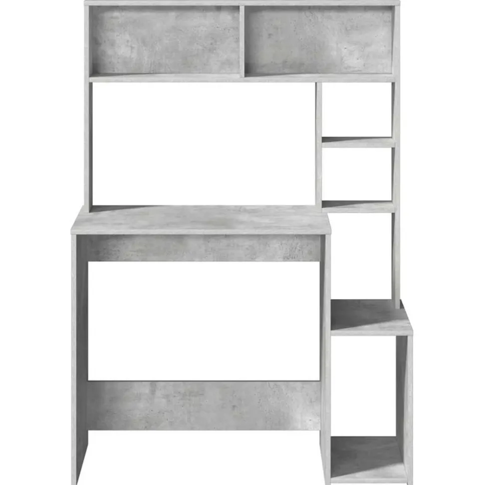 VIDAXL - Bureau avec étagères gris béton 100x45x140 cm bois d'ingénierie