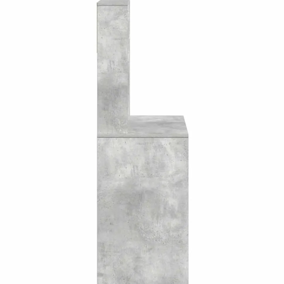 VIDAXL - Bureau avec étagères gris béton 100x45x140 cm bois d'ingénierie