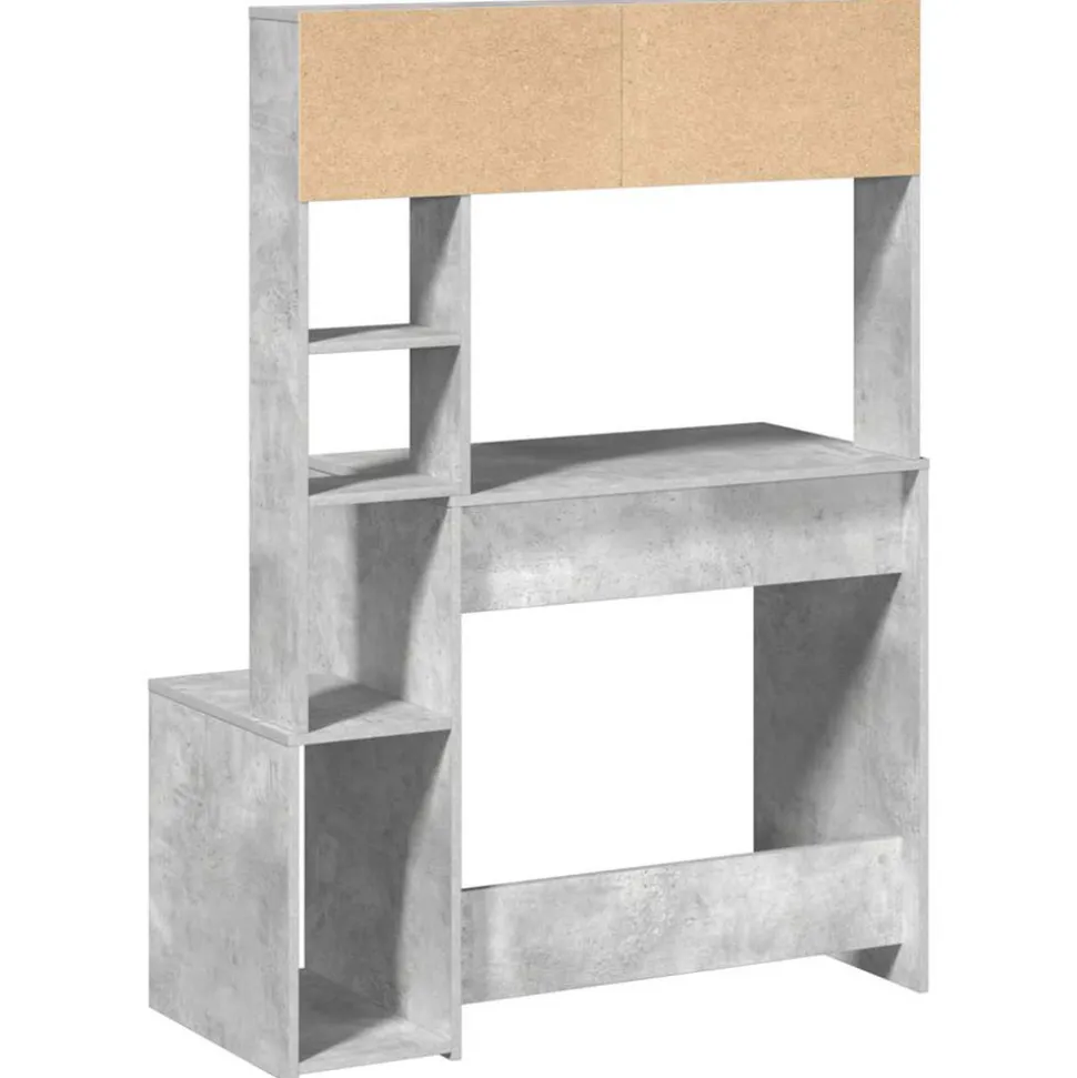 VIDAXL - Bureau avec étagères gris béton 100x45x140 cm bois d'ingénierie