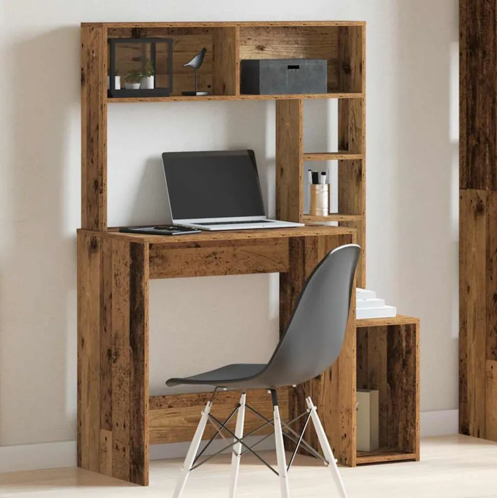 VIDAXL - Bureau avec étagères vieux bois 100x45x140 cm bois d'ingénierie