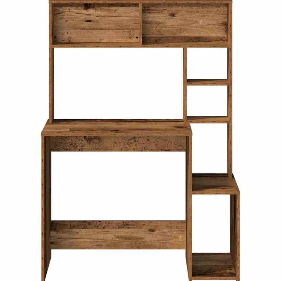 VIDAXL - Bureau avec étagères vieux bois 100x45x140 cm bois d'ingénierie