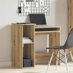 VIDAXL - Bureau avec étagères chêne artisanal bois d'ingénierie