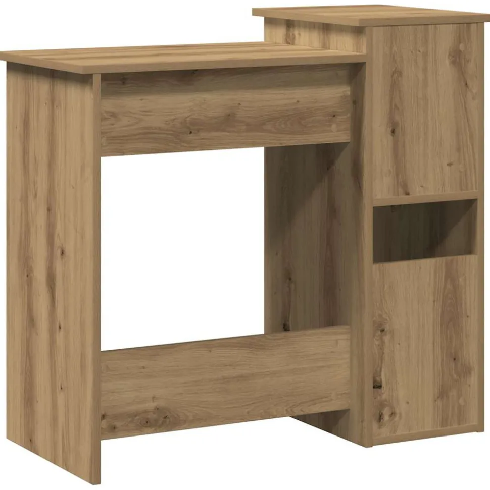 VIDAXL - Bureau avec étagères chêne artisanal bois d'ingénierie