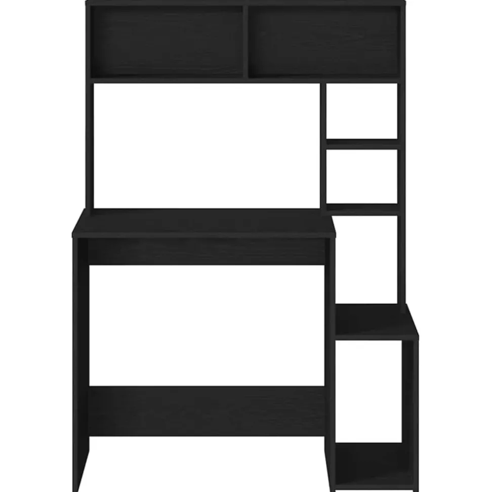 VIDAXL - Bureau avec étagères noir 100x45x140 cm bois d'ingénierie