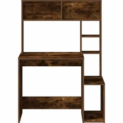 VIDAXL - Bureau avec étagères chêne fumé 100x45x140 cm bois d'ingénierie