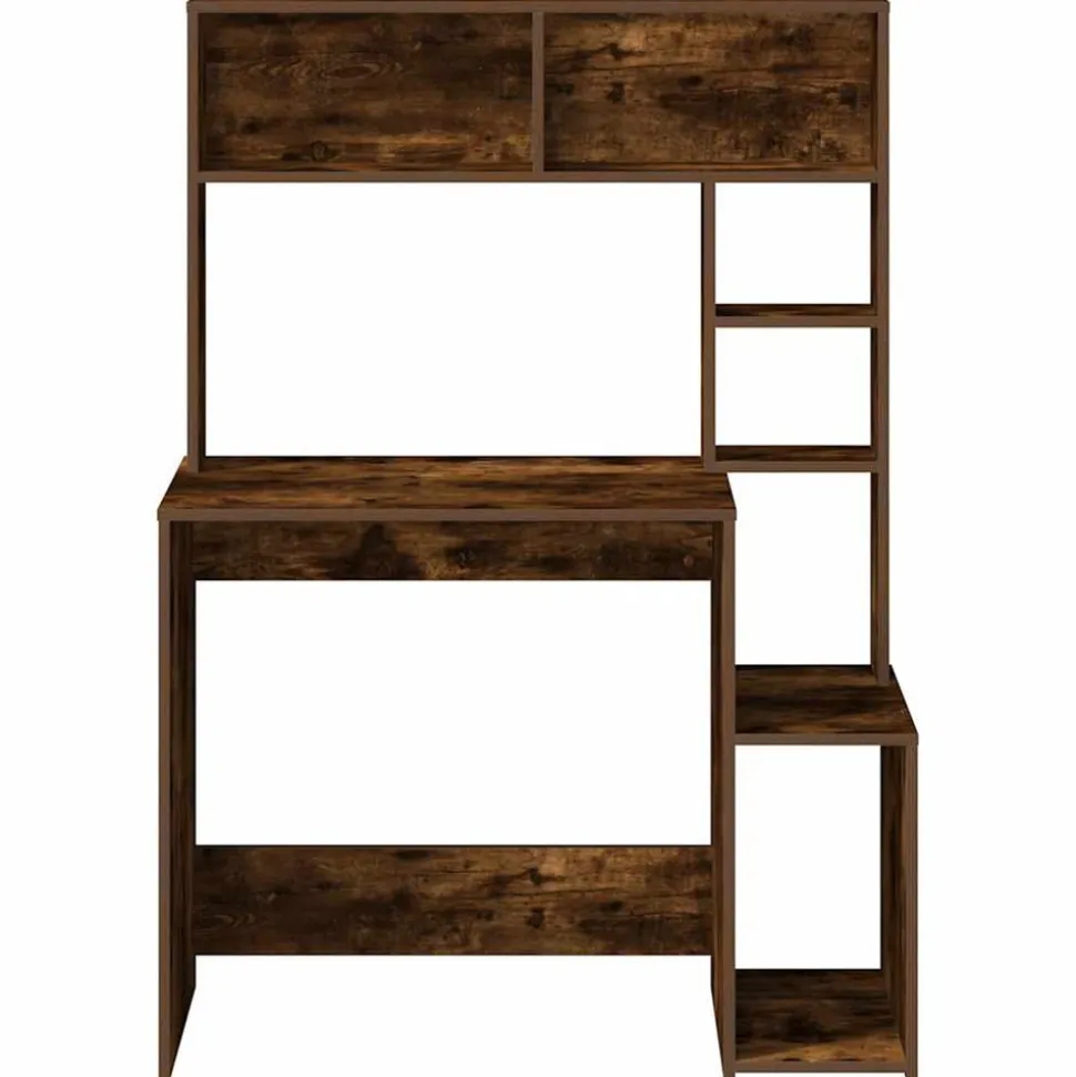 VIDAXL - Bureau avec étagères chêne fumé 100x45x140 cm bois d'ingénierie