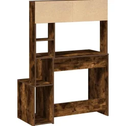 VIDAXL - Bureau avec étagères chêne fumé 100x45x140 cm bois d'ingénierie
