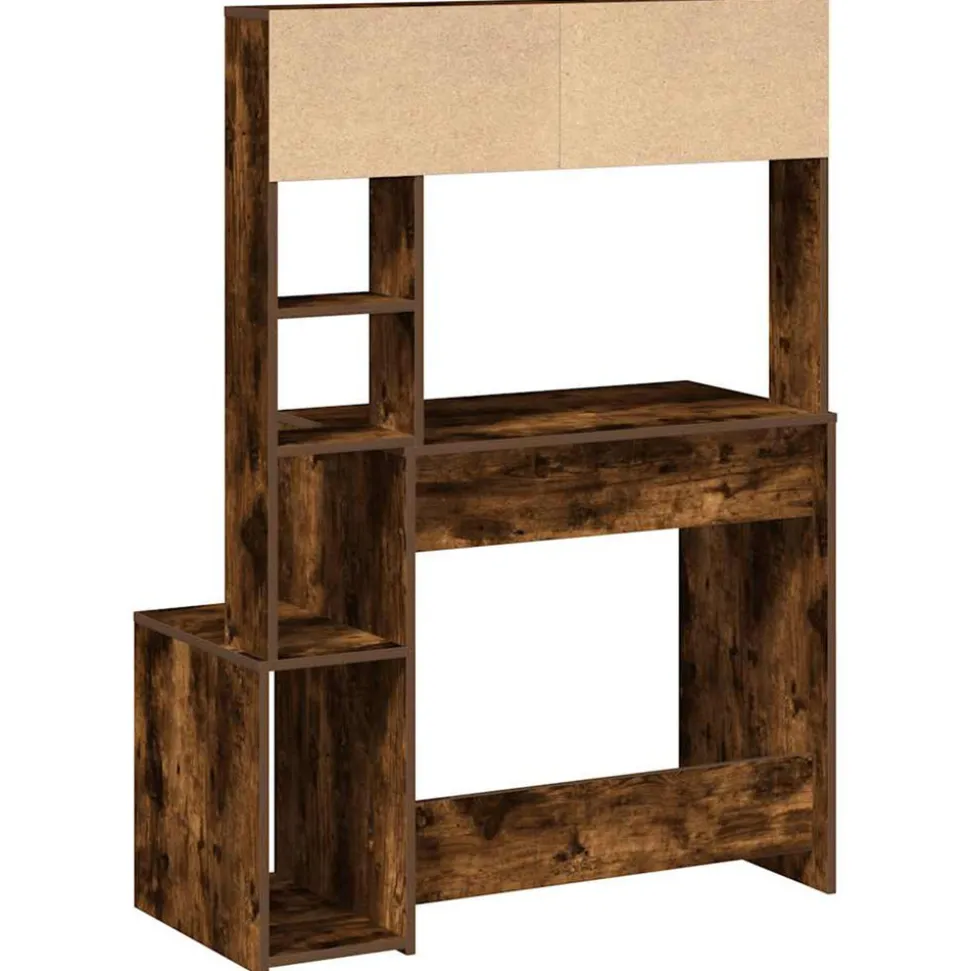 VIDAXL - Bureau avec étagères chêne fumé 100x45x140 cm bois d'ingénierie