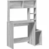 VIDAXL - Bureau avec étagères sonoma gris 100x45x140cm bois d'ingénierie