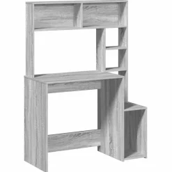 VIDAXL - Bureau avec étagères sonoma gris 100x45x140cm bois d'ingénierie
