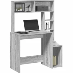 VIDAXL - Bureau avec étagères sonoma gris 100x45x140cm bois d'ingénierie
