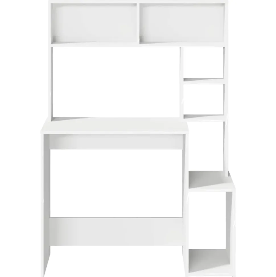 VIDAXL - Bureau avec étagères blanc 100x45x140 cm bois d'ingénierie