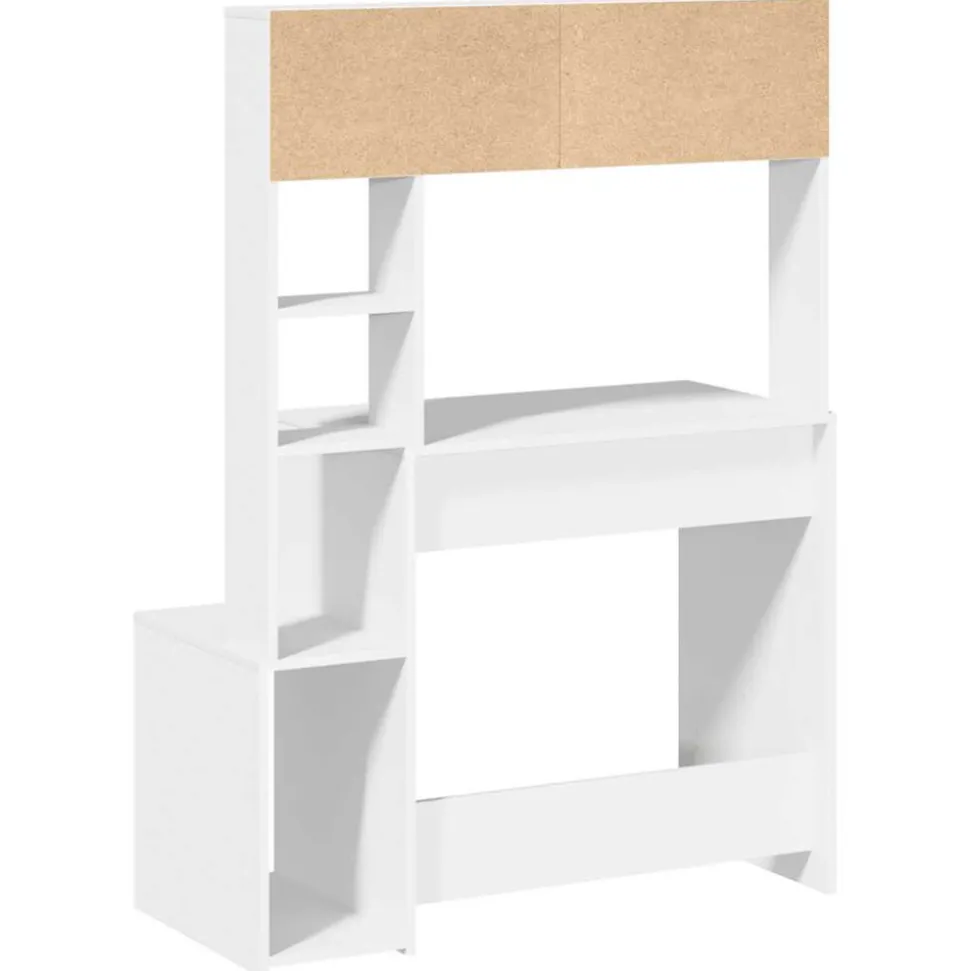 VIDAXL - Bureau avec étagères blanc 100x45x140 cm bois d'ingénierie