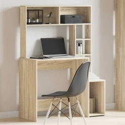 VIDAXL - Bureau avec étagères chêne sonoma 100x45x140 cm
