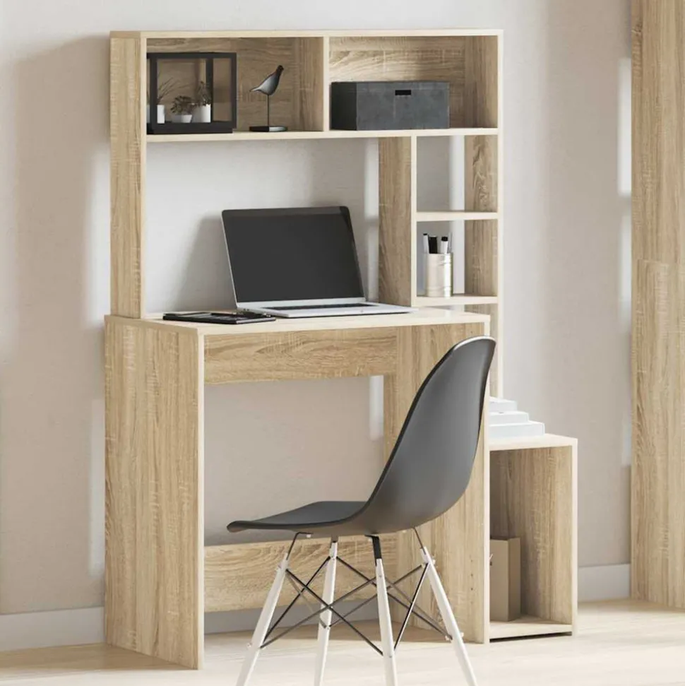 VIDAXL - Bureau avec étagères chêne sonoma 100x45x140 cm