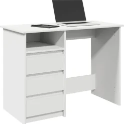 VIDAXL - Bureau blanc 102x50x75 cm bois d'ingénierie