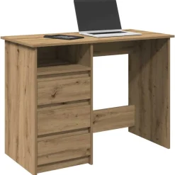 VIDAXL - Bureau chêne artisanal 102x50x75 cm bois d'ingénierie