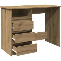 VIDAXL - Bureau chêne artisanal 102x50x75 cm bois d'ingénierie