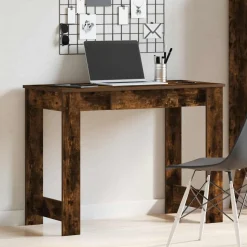 VIDAXL - Bureau chêne fumé 100x45x75 cm bois d'ingénierie