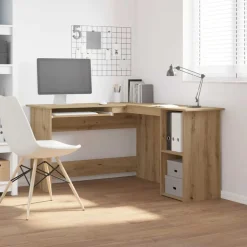 VIDAXL - Bureau d'angle chêne artisanal 120x140x75 cm bois d'ingénierie