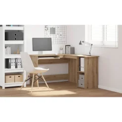 VIDAXL - Bureau d'angle chêne artisanal 120x140x75 cm bois d'ingénierie