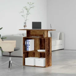 VIDAXL - Bureau de réception vieux bois 100x40x104 cm bois d'ingénierie