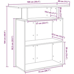 VIDAXL - Bureau de réception vieux bois 100x40x104 cm bois d'ingénierie