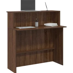 VIDAXL - Bureau de réception chêne brun 100x50x103,5cm bois d'ingénierie
