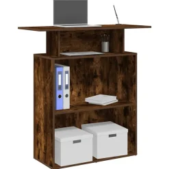 VIDAXL - Bureau de réception chêne fumé 100x40x104 cm bois d'ingénierie