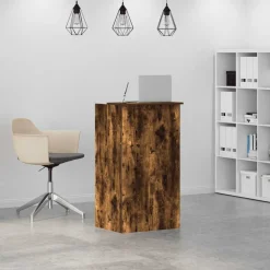 VIDAXL - Bureau de réception chêne fumé 55x50x103,5 cm bois d'ingénierie