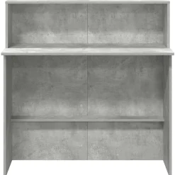 VIDAXL - Bureau de réception gris béton 100x50x103,5cm bois d'ingénierie
