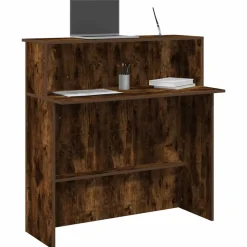 VIDAXL - Bureau de réception chêne fumé 100x50x103,5cm bois d'ingénierie
