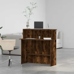 VIDAXL - Bureau de réception chêne fumé 100x50x103,5cm bois d'ingénierie