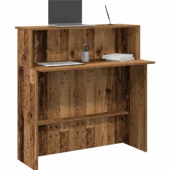 VIDAXL - Bureau de réception vieux bois 100x50x103,5cm bois d'ingénierie