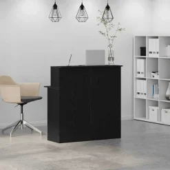 VIDAXL - Bureau de réception noir 100x50x103,5 cm bois d'ingénierie