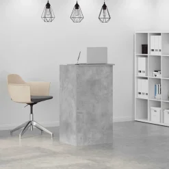 VIDAXL - Bureau de réception gris béton 55x50x103,5 cm bois d'ingénierie