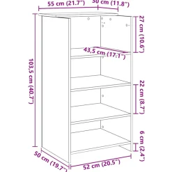 VIDAXL - Bureau de réception gris béton 55x50x103,5 cm bois d'ingénierie