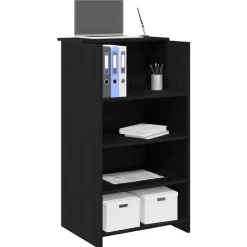 VIDAXL - Bureau de réception noir 55x50x103,5 cm bois d'ingénierie