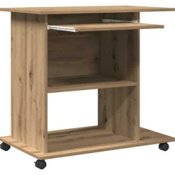 VIDAXL - Bureau d'ordinateur chêne artisanal 80x50x75 cm bois ingénierie