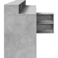 VIDAXL - Bureau et lumières led gris béton 200x104x91cm bois ingénierie