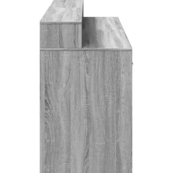 VIDAXL - Bureau et lumières led sonoma gris 160x55x91 cm bois ingénierie