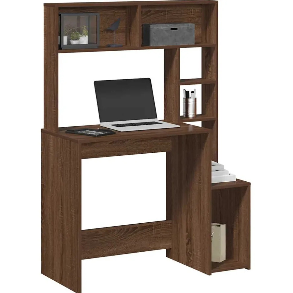 VIDAXL - Bureau et étagères chêne marron 100x45x140 cm bois d'ingénierie