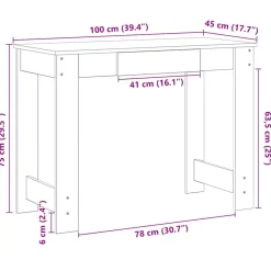 VIDAXL - Bureau noir 100x45x75 cm bois d'ingénierie