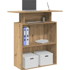 VIDAXL - Bureau réception chêne artisanal 100x40x104 cm bois ingénierie