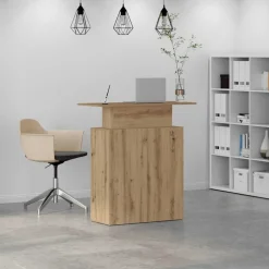 VIDAXL - Bureau réception chêne artisanal 100x40x104 cm bois ingénierie