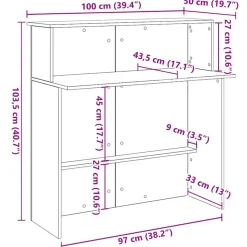 VIDAXL - Bureau réception chêne sonoma 100x50x103,5 cm bois d'ingénierie