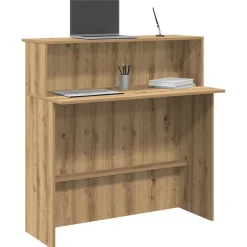 VIDAXL - Bureau réception chêne artisanal 100x50x103,5cm bois ingénierie