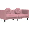 VIDAXL - Canapé avec coussins 2 places rose velours