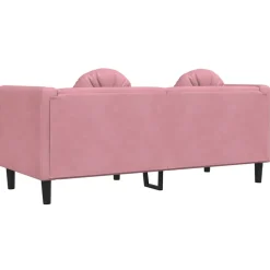 VIDAXL - Canapé avec coussins 2 places rose velours