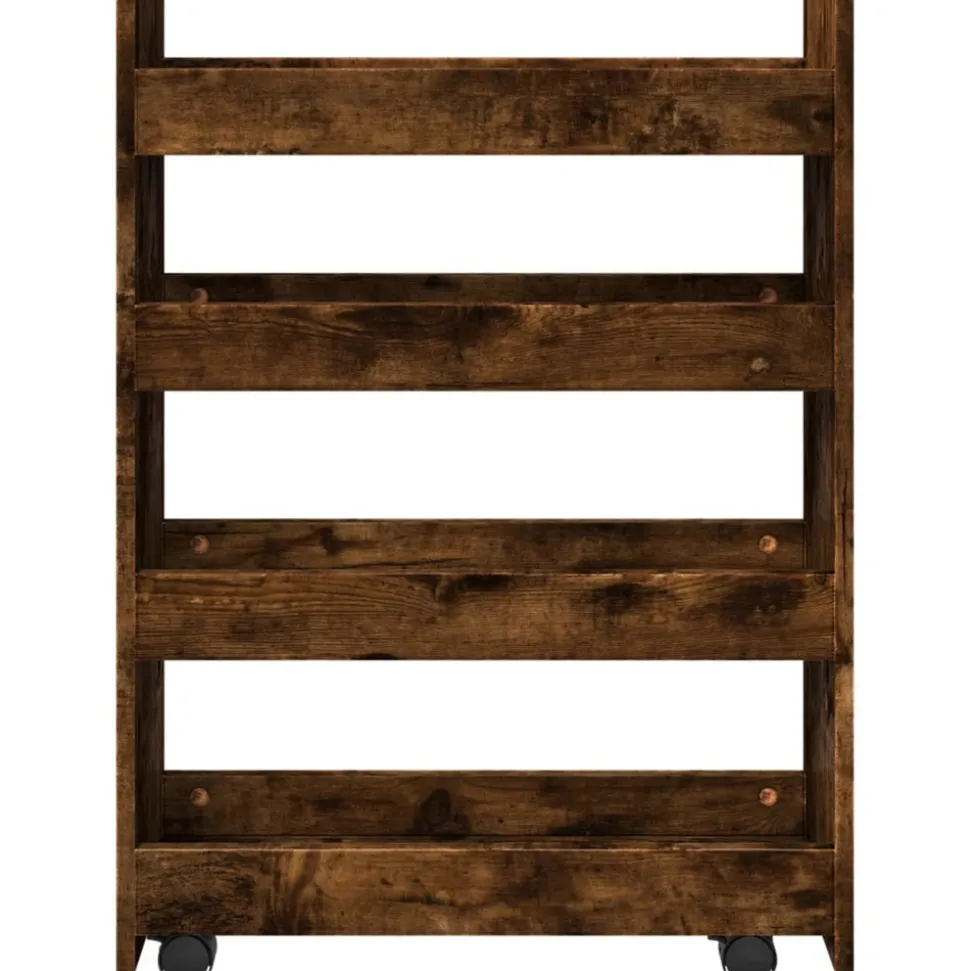 VIDAXL - Chariot de rangement étroit 4 niveaux chêne fumé